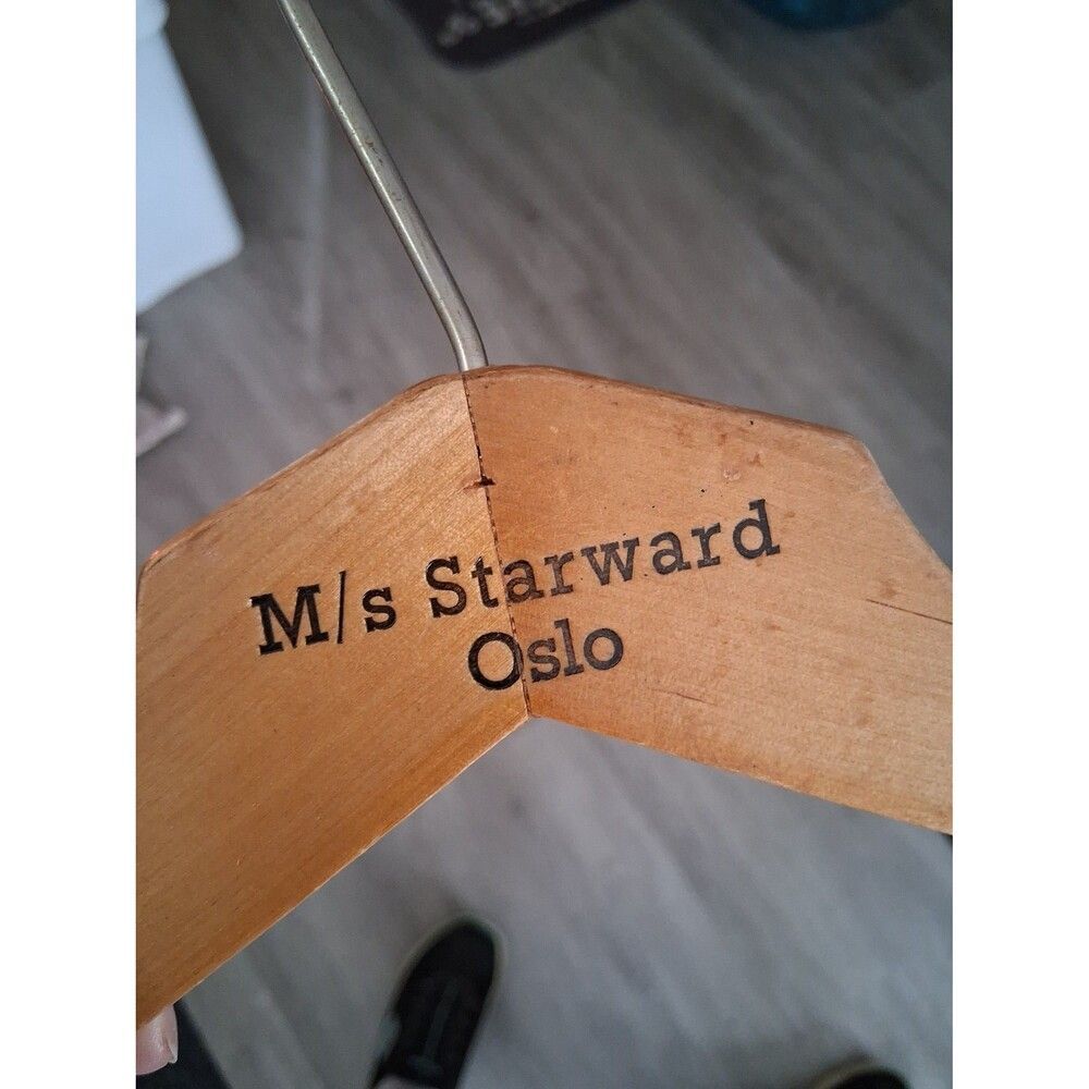 M/s Starward Oslo Cruise Ship Clothing Hanger Vintage Wood & Metal